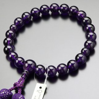 数珠 男性用 22玉 3A´ 紫水晶 正絹2色房 2000100600535 送料無料