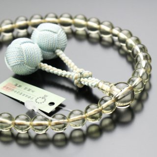数珠 女性用 約8ミリ グリーントパーズ 2色梵天房（藍白/千草）2000200402558 送料無料