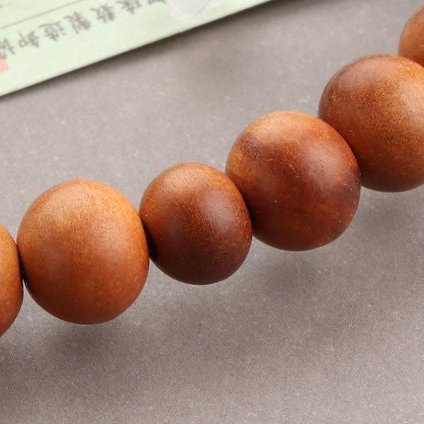数珠 女性用 約7×8ミリ 老山白檀 （インド産） 正絹2色梵天房