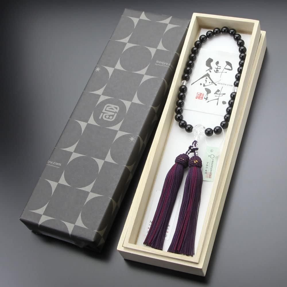 数珠 女性用 約8ミリ モリオン カット水晶 正絹2色房 2000200401353