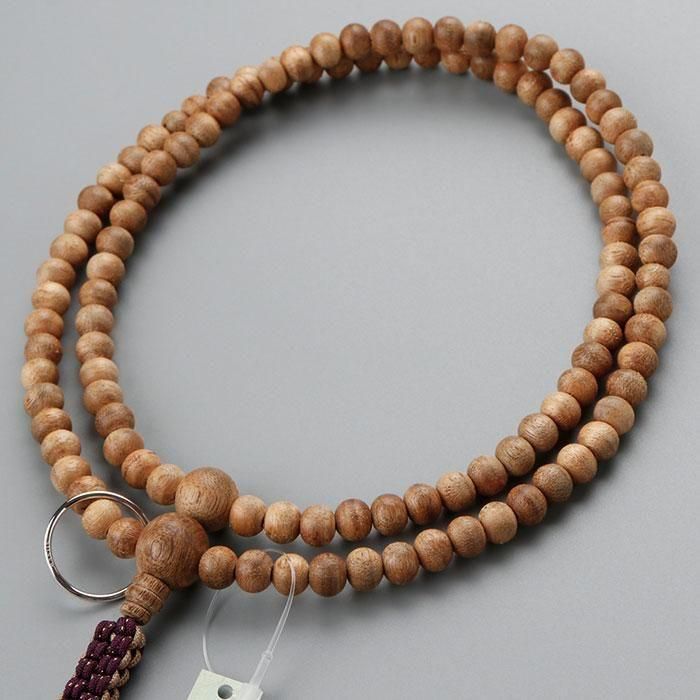 現品お届け！】曹洞宗 数珠 男性用 尺二 108玉 沈香 本銀輪 正絹製・紐