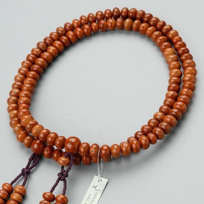 真言宗 数珠 男性用 尺三 108玉 みかん玉 鳳眼菩提樹 正絹製・2