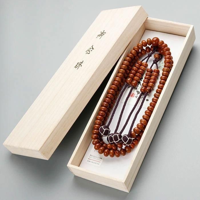 真言宗 数珠 男性用 尺三 108玉 みかん玉 鳳眼菩提樹 正絹製・2