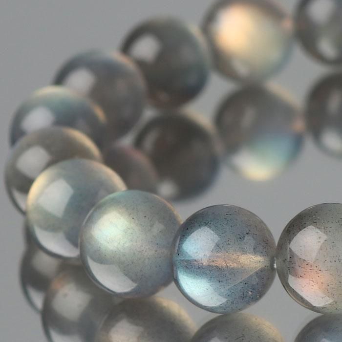 ラブラドライト宝珠（８cm珠） ラブラドライト ブレスレット 約11mm 4A´ ストレート 桐箱入り