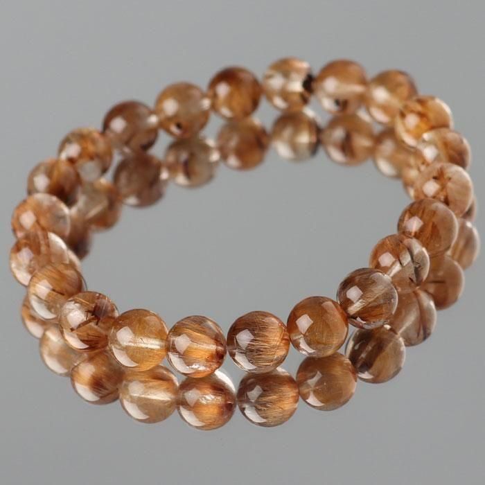 艶々クリア♪高品質5A＋グレード✨タイガールチルクォーツのブレスレット タイガールチルクォーツ ブレスレット 約8.5mm ストレート 桐