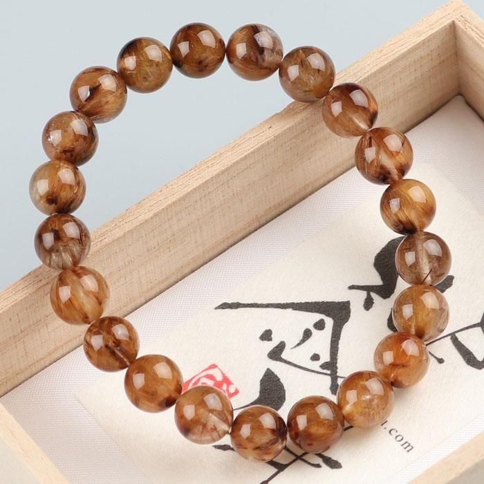 タイガールチルクォーツ ブレスレット 約9mm ストレート 桐