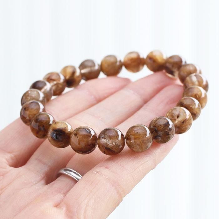 週末限定価格!!高品質✨タイガールチル タイガールチルクォーツ ブレスレット 約9mm ストレート 桐