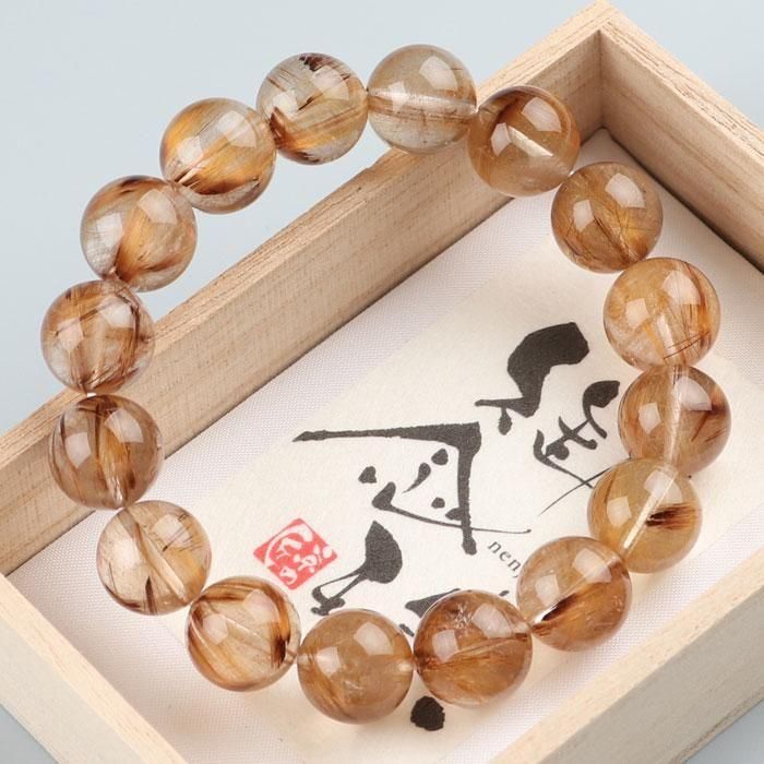 タイガールチルクォーツ ブレスレット 約13mm 4A´ ストレート 桐箱入り