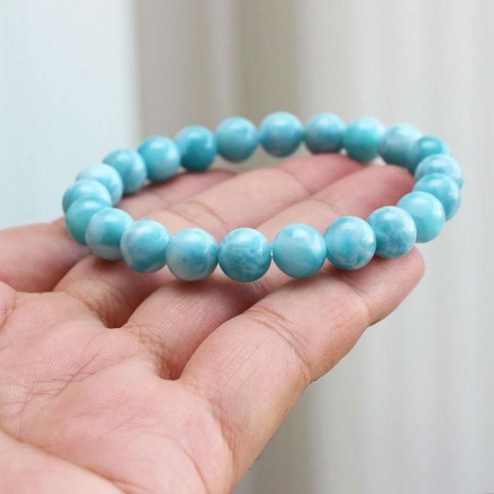 ラリマーブレスレット 天然ラリマーブレスレット 12.5mm [b860-12mm] | ブレスレット