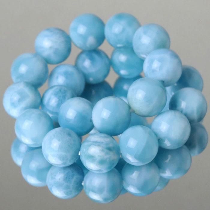 天然無処理　ラリマー ブレスレット 11.5mm-39.6g 天然無処理 ラリマー ブレスレット 11.5mm-39.6g ラリマー 高品質