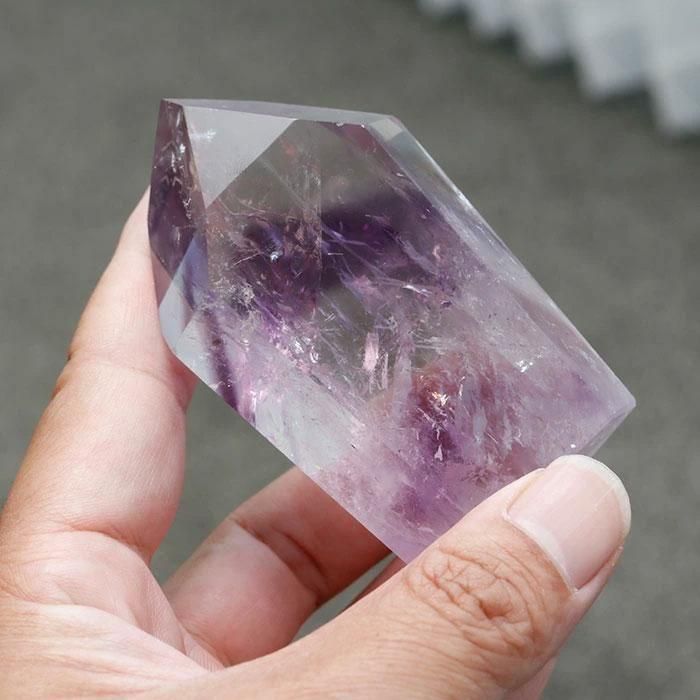 アメジスト ファントム ポイント ポリッシュ 約183グラム 高さ約84ミリ