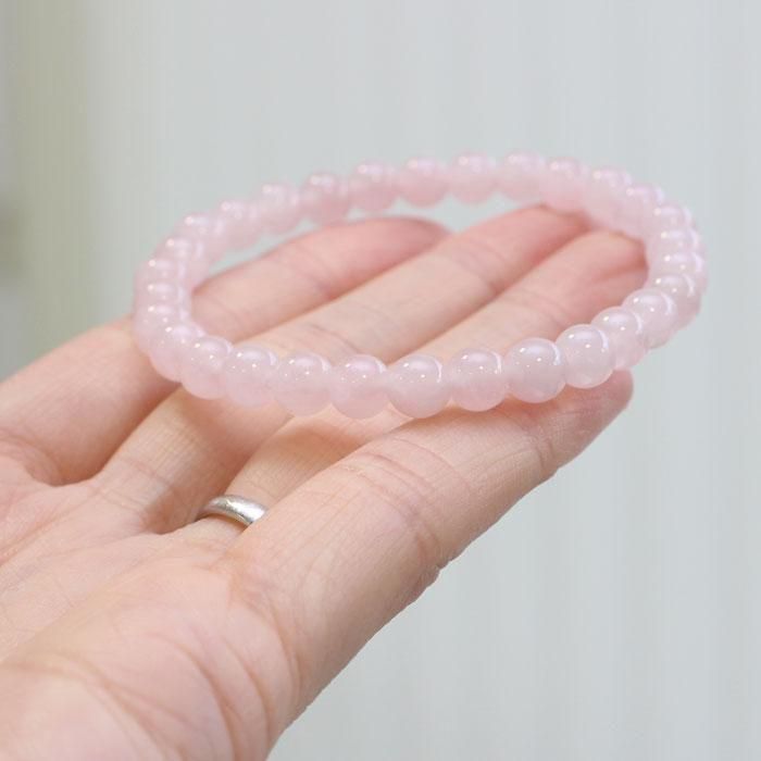 ローズクォーツ ブレスレット 約6mm ストレート 108060077 - 数珠 京