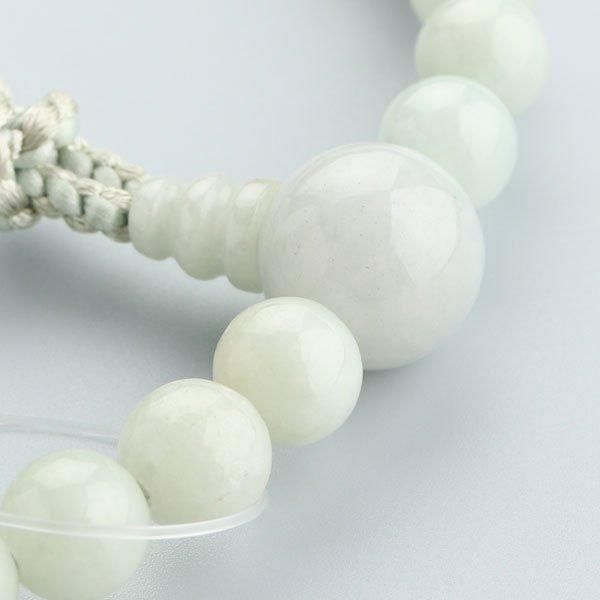 新品未使用品 台湾玉石 数珠 星月ミカン27玉 翡翠仕立《桐箱入》【片手数珠(念珠) 仏具】