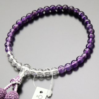 数珠 女性用 紫水晶 グラデーション 銀花かがり房 - 数珠 京念珠 専門店 念珠ドットコム