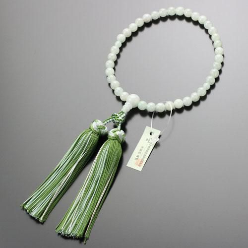 数珠 女性用 ビルマ翡翠 銀花かがり房 - 数珠 京念珠 専門店 数珠 女性用 ビルマ翡翠 銀花かがり房 - 数珠 京念珠 専門店