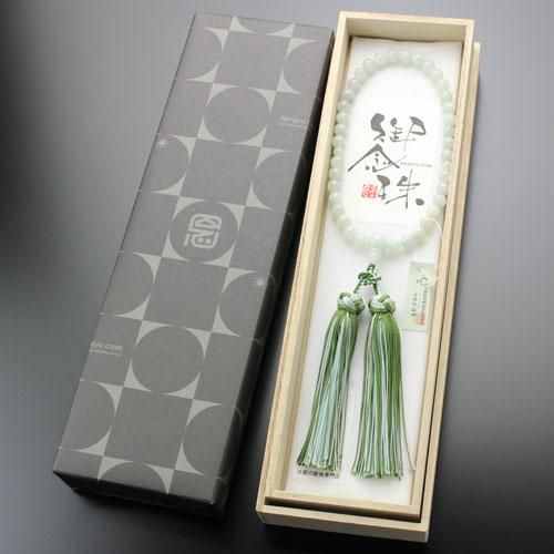 数珠 女性用 ビルマ翡翠 銀花かがり房 - 数珠 京念珠 専門店 数珠 女性用 ビルマ翡翠 銀花かがり房 - 数珠 京念珠 専門店