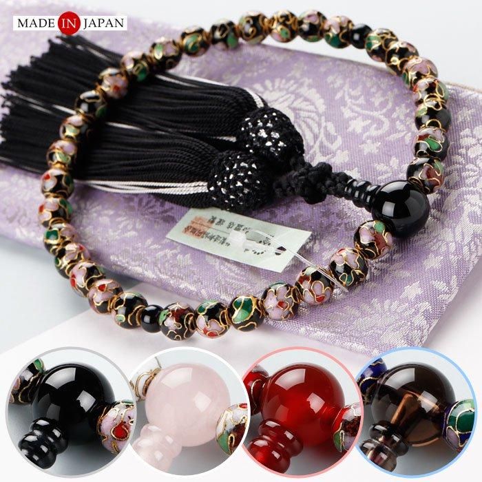 金運爆上げ 見ることない京都 5mm赤七宝焼＋主玉1cm水晶