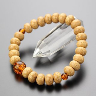 数珠ブレスレット 約7×10ミリ みかん玉 天竺菩提樹 琥珀 107000300 送料無料