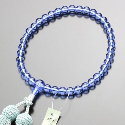 数珠 女性用 約7ミリ ブルークォーツ 正絹2色房 2000200400622 京念珠