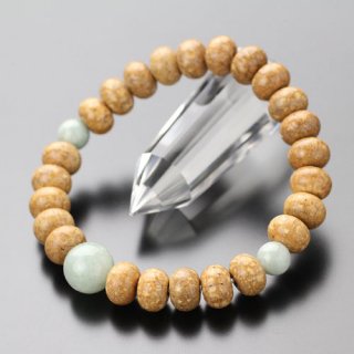 数珠ブレスレット 約7×10ミリ みかん玉 天竺菩提樹 ビルマ翡翠 107000309 送料無料