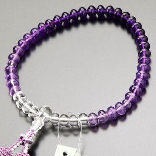数珠 女性用 みかん玉 紫水晶 グラデーション 正絹2色房 102000013 送料無料