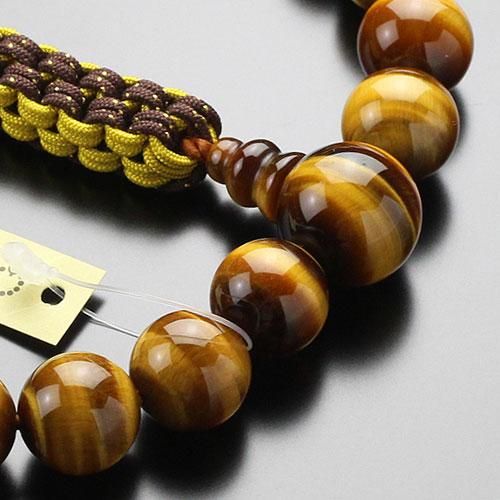 ASTRO ムンビン 数珠 浄土真宗 数珠 男性用 虎目石 紐房 - 数珠 京念珠