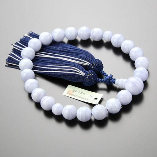 ブルーレースお念珠 御念珠・数珠 ブルーレースアゲート - 8mm玉【桐箱付】 | 天然石