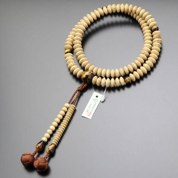 天台宗 数珠 男性用 星月菩提樹 虎目石 梵天房 - 数珠 京念珠 専門店