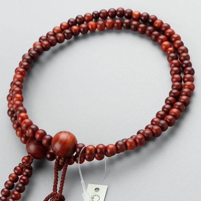 日蓮宗 数珠 男女兼用 尺寸 108玉 紫檀 (艶消し) 正絹製・梵天房