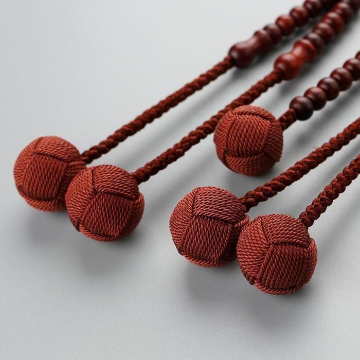 日蓮宗 数珠 男女兼用 尺寸 108玉 紫檀 (艶消し) 正絹製・梵天房