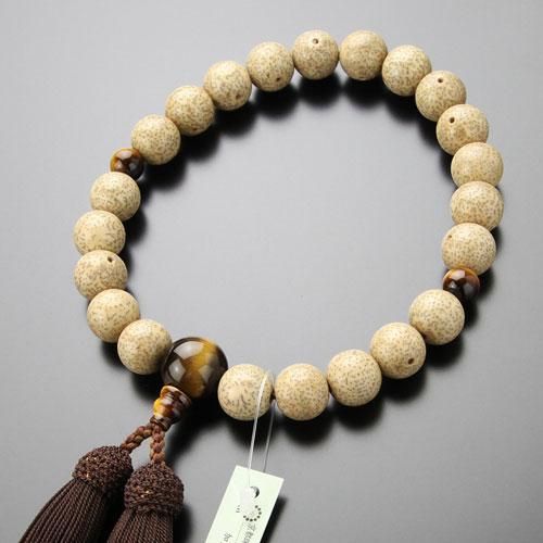 曹洞宗用本式数珠【男性用】 星月菩提樹 虎目石仕立 尺2