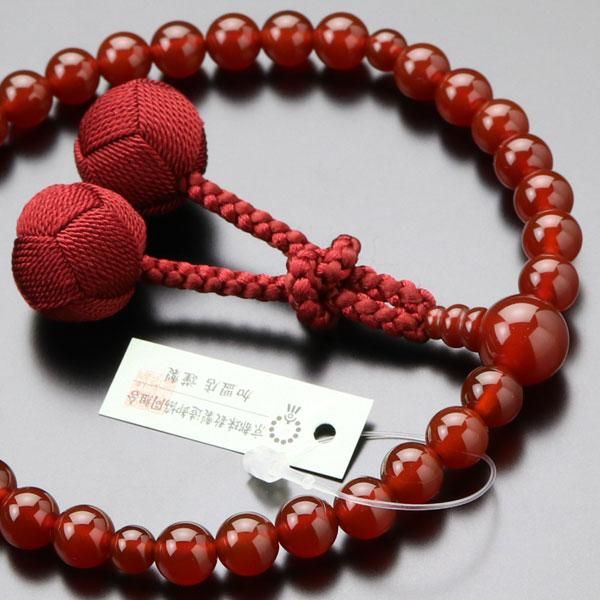 数珠 本水晶 瑪瑙入り 本銀入 利久梵天 念珠 新品未使用