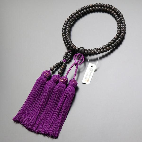 浄土真宗 数珠 女性用 縞黒檀 正絹房 - 数珠 京念珠 専門店 念珠ドットコム