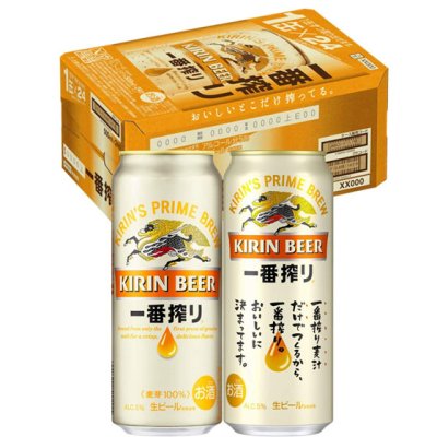 キリン 一番搾り 生ビール 500ml 缶 24本 缶ビール ケース販売 キリンビール本州のみ送料無料 - 酒楽ＳＨＯＰ