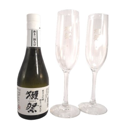 【正規販売店】獺祭 乾杯セット 純米大吟醸 磨き39 300ml 1本 フルートグラス 2脚 ギフトボックス 楽ギフ 日本酒 山口県 旭酒造 三割九分  本州のみ送料無料 - 酒楽ＳＨＯＰ