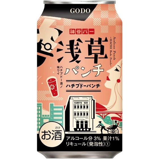 浅草パンチ ハチブドーパンチ 缶 350ml 24本 東京都 合同酒精 チューハイ ハイボール リキュール 発泡性 ケース販売 - 酒楽ＳＨＯＰ