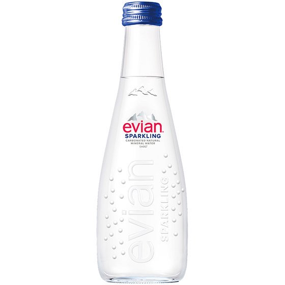 evian エビアン スパークリング グラスボトル 発泡 瓶 330ml 20本 正規輸入品 フランス ナチュラルミネラルウォーター ケース販売  本州のみ送料無料 - 酒楽ＳＨＯＰ