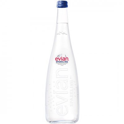 evian エビアン スパークリング グラスボトル 発泡 瓶 750ml 正規輸入品 フランス ナチュラルミネラルウォーター - 酒楽ＳＨＯＰ