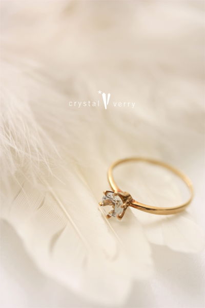 18金 イエローゴールド 立て爪プチリング Crystal Verry 18金 イエローゴールド 立て爪プチリング Crystal Verry