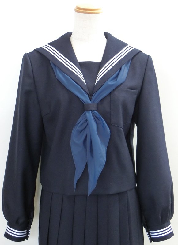 サイズ豊富！送料無料！紺セーラー服（白三本線）A体 - アイラブ制服