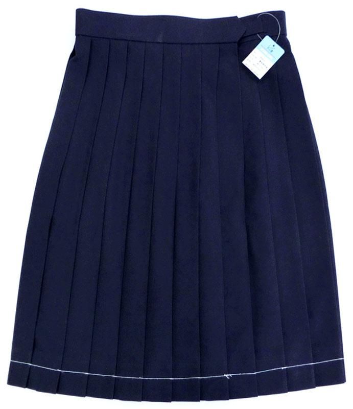 制服 スカート 夏用 紺 無地 車ヒダ24本 W75/W80/W85 丈48 ひざ上 KURI-ORIクリオリ - スクールウエア通販★アイラブ制服