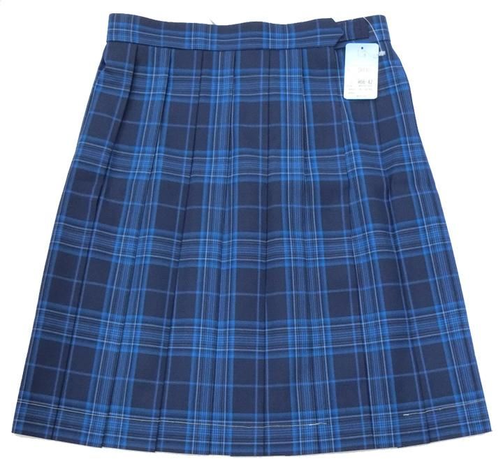 KURI-ORIクリオリ 制服スカート 夏用 ブルーチェック W60-W72 丈48