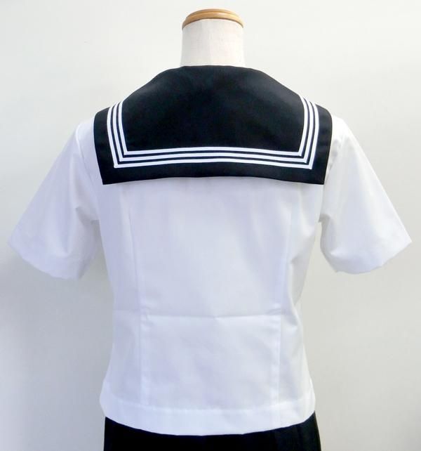 前あきセーラー服 白（白襟・紺三本線）＆be(アンビー) トンボ