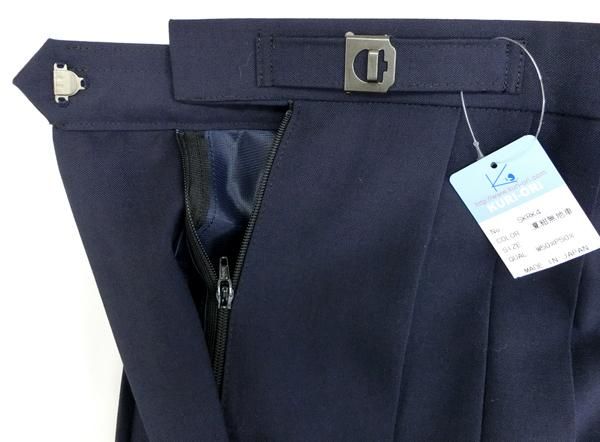 制服 スカート 夏用 紺 無地 車ヒダ24本 W75/W80/W85 丈54/57