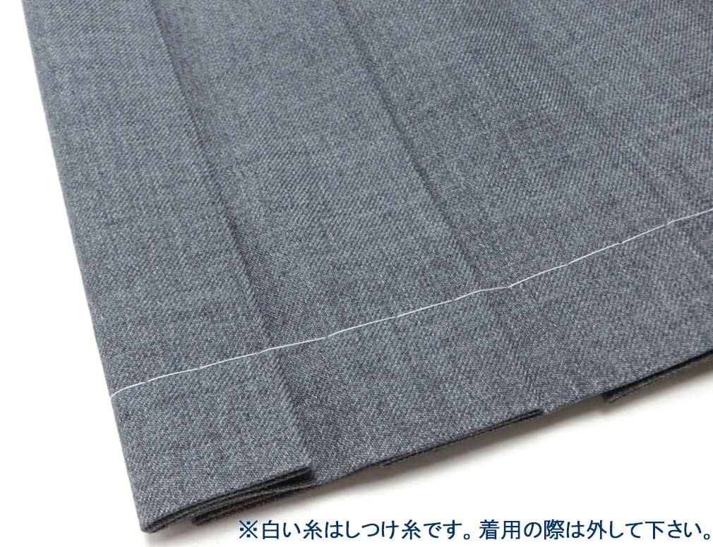 KURI-ORI 制服スカート 夏用 グレー無地 車ヒダ20本 W60/W63/W66