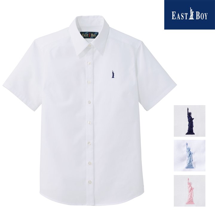 EAST BOY スクールシャツ 女子用 長袖 白 女神刺繍入り S-XL販売- アイラブ制服