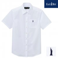 EAST BOY スクールシャツ 女子用 半袖 白 ポケット付き 女神刺繍入り 7-13号 綿100％
