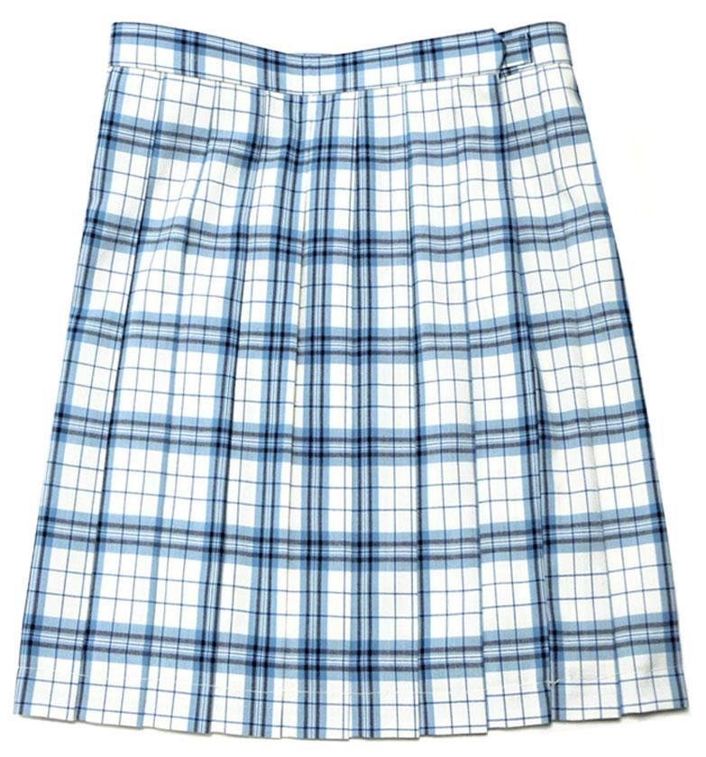 限定生産】BE STELLA 白ブルーチェック柄制服サマースカート W85~W100 丈48