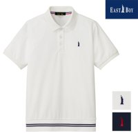 EAST BOY スクール半袖メッシュポロシャツ UVカット/吸水速乾加工 女子用 ホワイト/ネイビー 9/11号