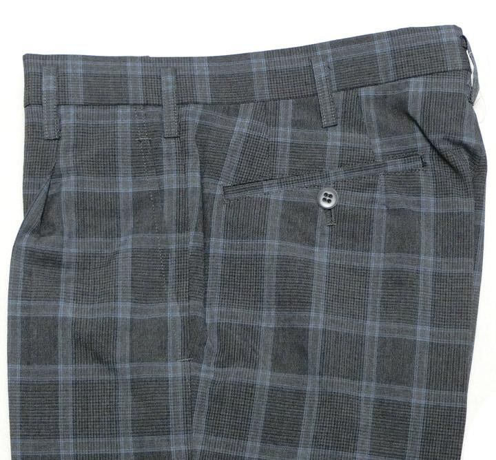 制服スラックス 夏用 SKRB7 グレン水色ラインチェック ワンタック W67～88 KURI-ORIクリオリ -  中学高校制服・学生服・セーラー服・スクールウエア通販*アイラブ制服